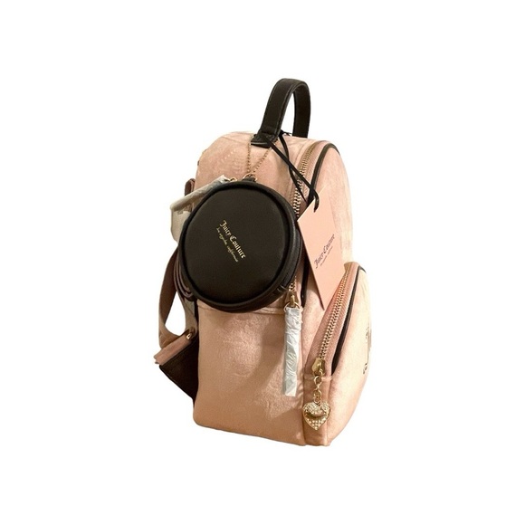 Juicy Couture Dusty Blush Velour Queen Of Everything Backpack NWT - Picture 4 of 10